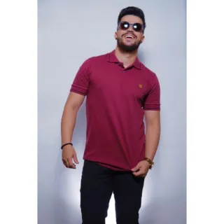 Camisetas masculinas Polo gola em algodão 100% - Verde Militar