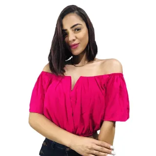 Moda Envio! Blusa Feminina Cropped Decote V Tendências Blogueira - Preto