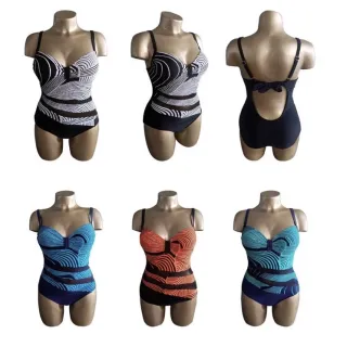 Moda Praia Feminina Plus Size - Maiô Estampado Tule - Verde