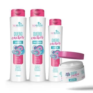 Oferta Relâmpago! Kit Completo Mahair Óleo de Rícino Força e Crescimento: Shampoo, Condicionador, Máscara Capilar e Leave-In - Cinderela