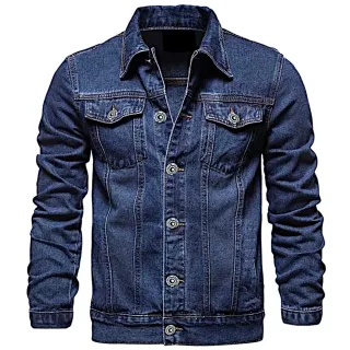 Masculina Jaqueta Jeans - Azul