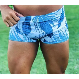 Moda praia masculina: sunga box estampada e lisa - Folhas 2