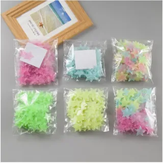 Decoração infantil com adesivo de estrelas luminosas - Conjunto com 100 peças - Mistura