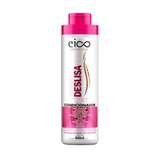 Shampoo e Condicionador Eico Deslisa Fios 800ml + Máscara Antifrizz Hidratação Brilho 1kg - Único