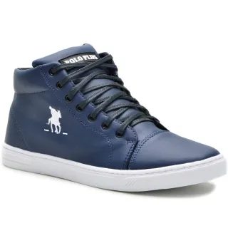 Sapatênis Polo Plus masculino original cano alto - Black