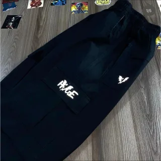 Preta Unisex Cargo Huge Calça - GG