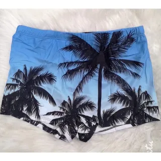 Estampado Masculino Boxer Sunga Com Bolso Todo Forrado - Azul Céu