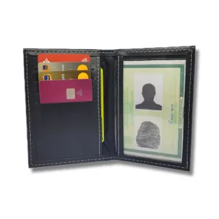 Porta Cartões de Couro Slim Masculino e Feminino - Café Tamanho CNH