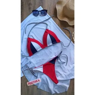 Lançamento 2024 - Biquíni Cortininha com Bojo e Amarrar na Lateral - 💙 MARINHO - Veste do 38 ao 42