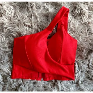 Promoção Lançamento: Crooped Feminino Transpassado Manga Única com Bojo - Verde Militar