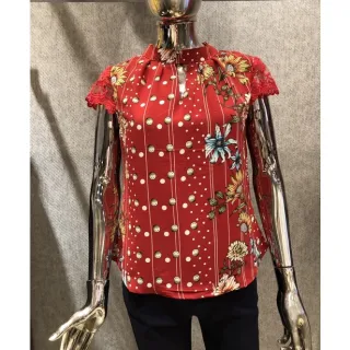 Blusinha Estampada Manga Curta Feminina Evangélica Social - Azul Marinho