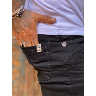 Calça Preta Rasgada Masculina Skinny com Lycra - 36