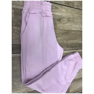 Cós Alto Calça Jogger Feminina de Moleton Flanelado Grosso - Pink