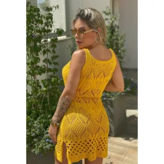 Regata Rendada Feminina para Saída de Praia - Preta