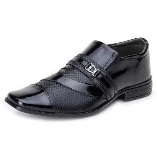 Sola costurada, confortável e elegante: Sapato Social Masculino em Verniz Mod 838 - Verniz Preto