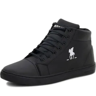 Sapatênis Polo Plus masculino original cano alto - Black