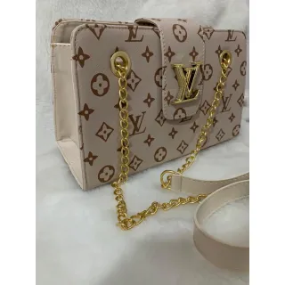 Estampados L.V Bolsa Feminina Transversal - Raryel - PRETA ESTAMPA DOURADA