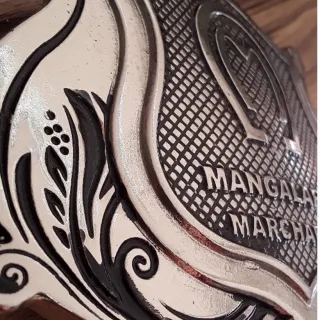 OFERTA: Kit Fivela Country Niquelada Mangalarga + Chapéu Juta Mangalarga para Cavalgada - P