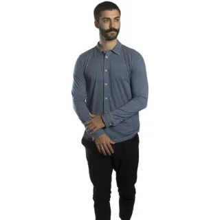 Malha Sustentável Manga Longa Slim Masculina - Estilosa para o Homem Moderno - Marrom