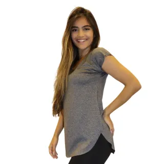 Blusa Fitness Tapa BumBum para academia - Modelo 10827 - Chumbo