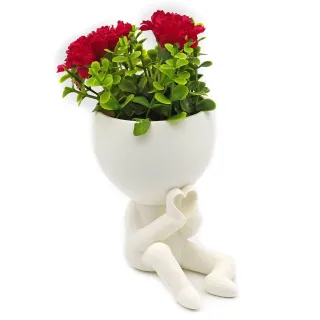 Kit Decore Design - Vaso Suculenta Robert Plant Bob - Kit Com 5 Vasos Suculentas - Preto