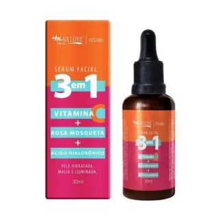 Max Love Sérum Facial 30ml: Vitamina C, Rosa Mosqueta e Ácido Hialurônico - Único