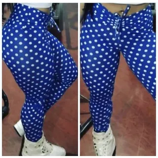 Leg estampado confortável de academia em corda e poá - Estampado Chamativo