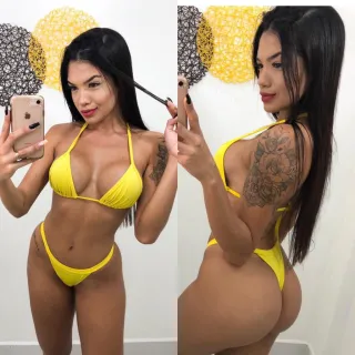 Lançamento Moda Praia: Biquíni de marquinha para piscina e saída de praia - G