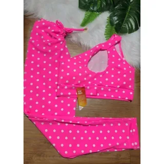 Top com bojo + Conjunto calça legging com cordinha - Uva alcinha