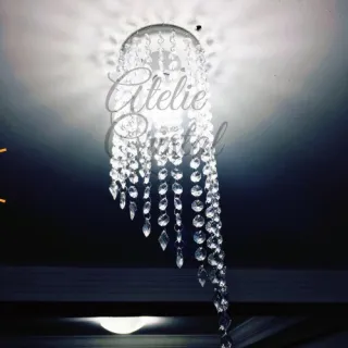 Economia de energia - Lustre luminária 68 cm com pingentes para cortina - Único