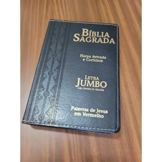 Bíblia Preta Luxo Capa PU ARABESCO Letra Jumbo Sagrada - Único