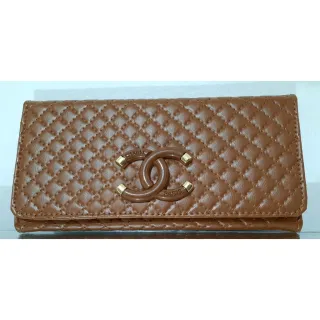 Procurada Carteira Feminina Chanel Bicolor de Mão - Caramelo