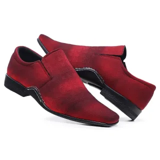 Moda 2021: Sapato Social Masculino em Camurça - Conforto e Qualidade - Azul Marinho