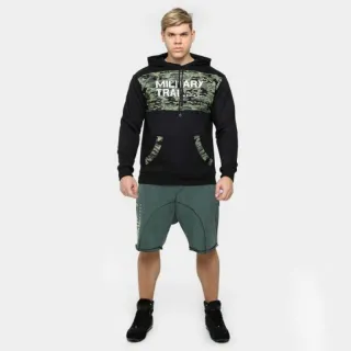 Casaco Fitness Moletom Midway Trail Military com Capuz - Preto