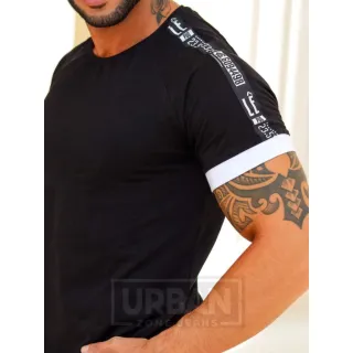Fit Raglan Camisa Masculina Branca com Manga em Contraste - 1 - Branca Barcelona