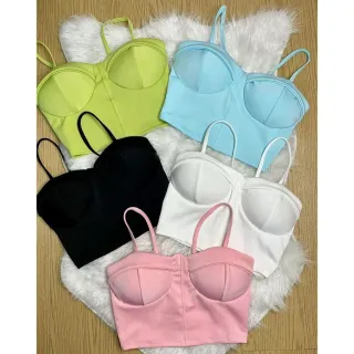 Promoção Cropped Neoprene Feminino com Bojo - Moda Blogueira - Rosa Bebe