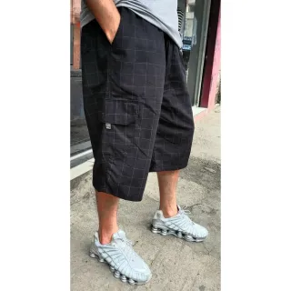 Bermuda quadriculada cargo em várias cores, estilo deslumbrante - PRETO QUADRICULADO