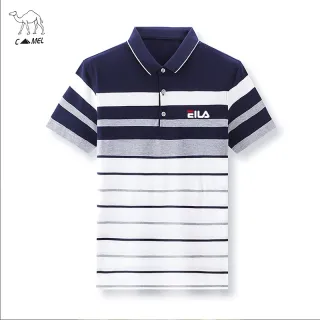 (3 Cores) Camiseta Polo Masculina Listrada de Algodão - Gola Lapela - Green