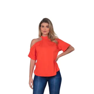 Blusa Feminina Barata Ciganinha Blogueira Shocker - Vermelho