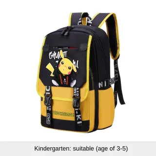 Mochilas de anime Pikachu para homens e mulheres escolares - Pequena escola branca