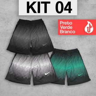 Bermudas Dry Fit Futebol Colorido - Kit com 3 - Kit 5