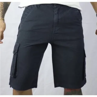 Brim jeans bermuda masculina cargo - Vinho/vermelho