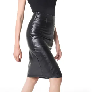 Saia de Couro PU Feminina para Outono/Inverno - Raryel - Black