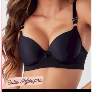 Promoção Sutiã Básico Reforçado de Microfibra Com Bojo - Kit c/3 Lingerie - M - Veste 40-42