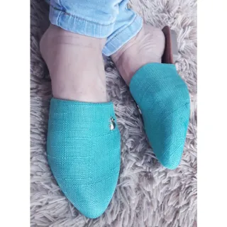 Feminino Mule Sapatilha - Preta Nó