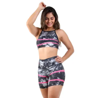 Conjunto fitness com estampa sublimada - Top e bermuda - ESTAMPA-N° 4