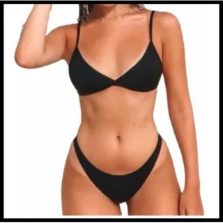 Promoção Biquíni Neon Luxo Blogueira - Super Lindo - PRETO NEON ROSA E VERDE