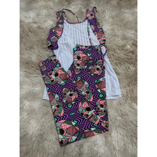 Moda Fitness Feminina: Kit Conjunto Trio Calça E Top + Blusa Embutida em Promoção - 33