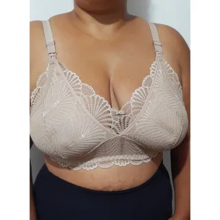 Plus Size Sutiã Amamentação Rendado GG ao 56 - Preto