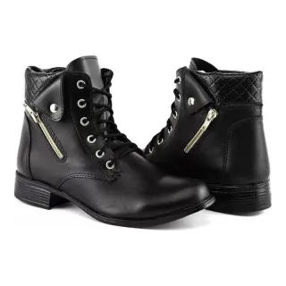 Lançamento Estiloso: Bota Coturno Feminina Cano Baixo Botinha - Marrom